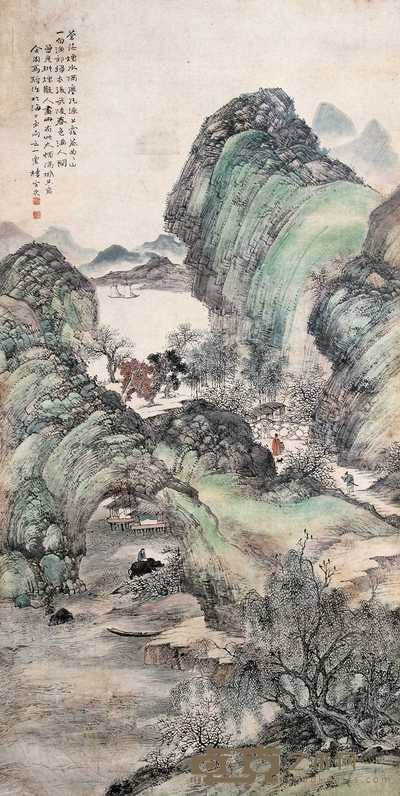 马骀 武陵春色 立轴 132×66cm